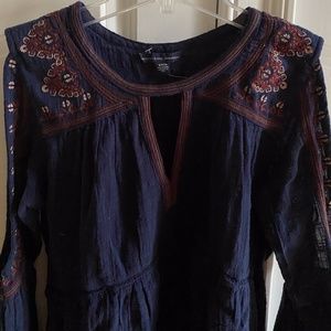 Navy Long Sleeve Blouse